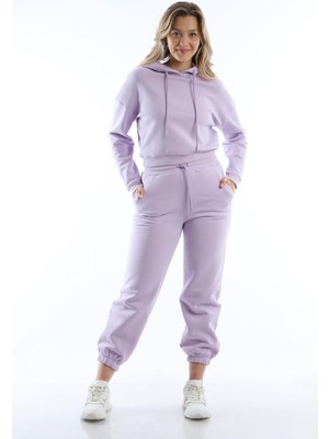 Polo State Kadın 3 Iplik Eşofman Takımı Lila
