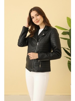 Hiramir Polar Astarlı Yeni Sezon Kadın Deri Mont KS2569