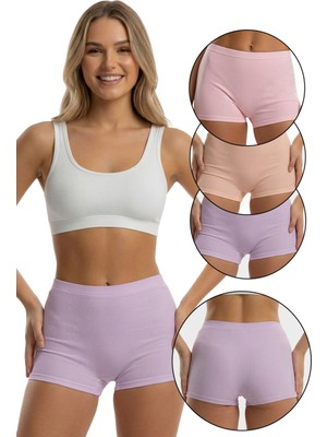 Sensu Kadın Üçlü Fitilli Modal Şort Model-1