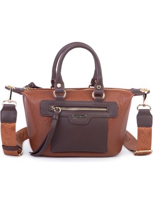 Nas Bag Kadın Mini El ve Postacı Çantası Taba Kahve Victoria