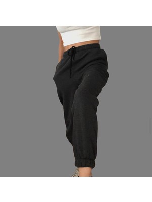 QN Kadın 3 Iplik Jagger Eşofman Altı Antrasit