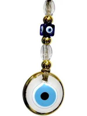 Ett Yaldızlı Şeffaf Nazar Boncuklu Cam Duvar Süsü Dinç Store - 004982