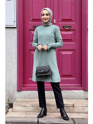 Moda Çizgi Triko Tunik