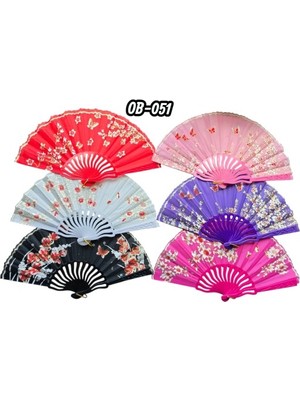 Ett Plastik Kumaş Yelpaze 12 Adet Karışık Renk Dinç Store - 004982