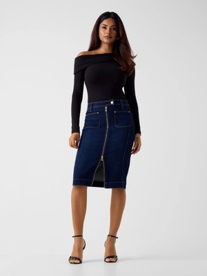 Guess Rosita Longuette Kadın Lacivert Etek W6RD0UD6881-BLJO