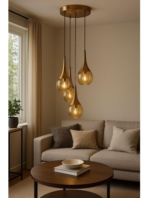 Avizem Camlı Avize Seka 3+1 Gold Bal