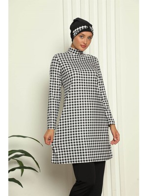 Moda Çizgi Tam Tesettür Dijital Desenli Mayo 31040