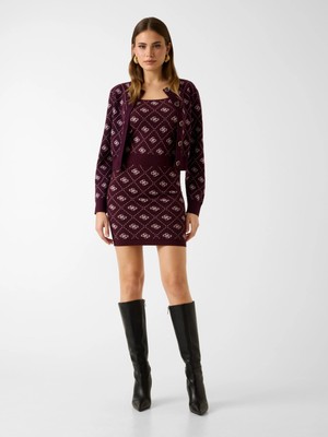 Guess Sarah 4g Büstiyer Triko Kadın Bordo Triko W4BR0CZ3JD2-F4T5