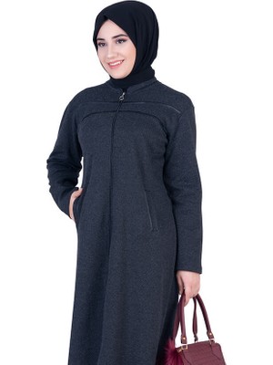 Omuzu Deri Detay Tesettür Kap  Siyah