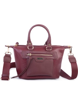Nas Bag Kadın Mini El ve Postacı Çantası Bordo Victoria