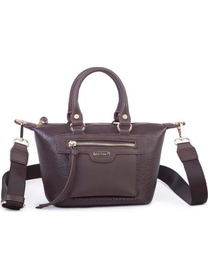 Nas Bag Kadın Mini El ve Postacı Çantası Kahve Victoria