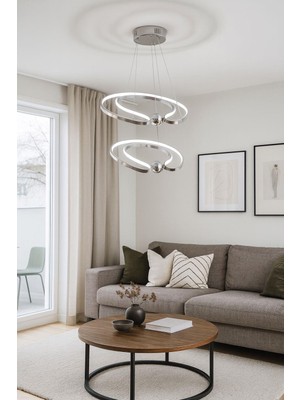 Avizem Ledli Avize Hilal 2 Li 50+43 cm Krom