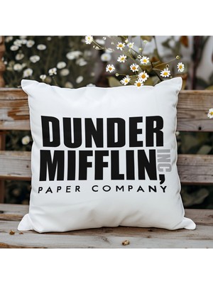 Qoeuyl Boutique Dunder Mifflin The Office Baskılı Elyaf Dolgulu Hediyelik Yastık