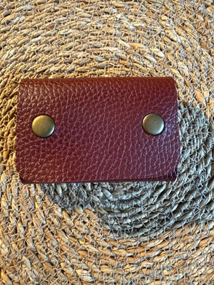 Groderi El Yapımı Minimalist Çıtçıtlı Vegan Deri Yatay Kartlık & Cüzdan