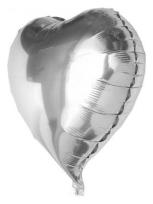 Ett Gümüş Rengi Kalp Folyo Balon 60 Cm. Dinç Store - 004982