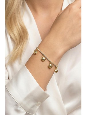 Rays 5'li Deniz Kabuğu Figürlü Gold Renk Bileklik 0126