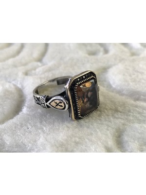 Canka Sultanit Taşlı 925 Ayar Erkek Gümüş Yüzük