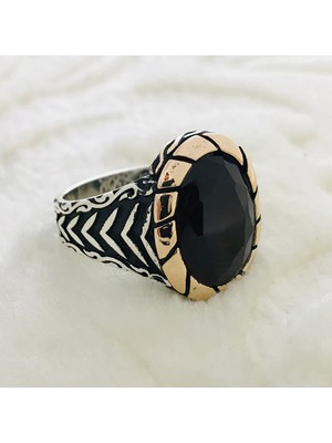 Canka Koyu Kırmızı Zirkon Taşlı 925 Ayar Gümüş Erkek Yüzük