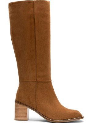 Emienza Celıa Süet Küt Burun Fermuarlı Bayan Çizme