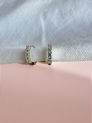 Luckyb Store Gold Renk Taşlı Xuping Halka Küpe