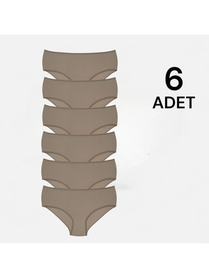 Erdenay Tekstil Penye Licralı Kadın Bato Külot 6'lı - Ten
