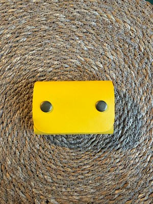 Groderi El Yapımı Minimalist Çıtçıtlı Hakiki Deri Yatay Kartlık & Cüzdan