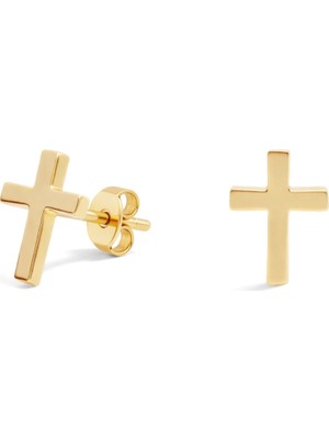 Zeya Kuyumculuk 14 Ayar Altın Mini Haç Küpe