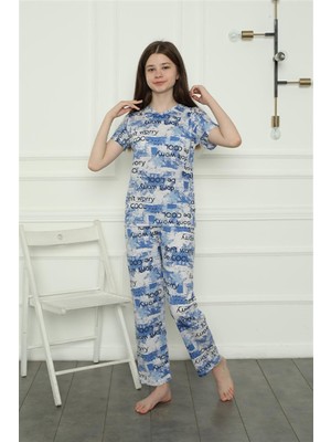 Moda Çizgi Kız Çocuk Penye Pijama Takım 20397