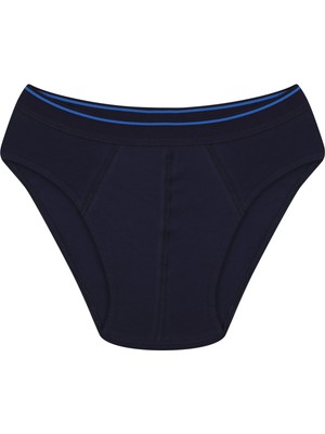 Moda Çizgi Erkek Pamuk Likralı Slip Lacivert 40132