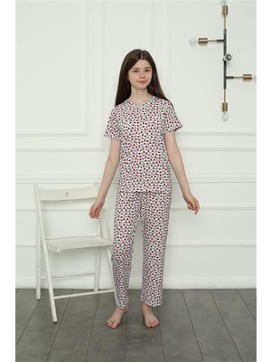 Moda Çizgi Kız Çocuk Penye Pijama Takım 20409