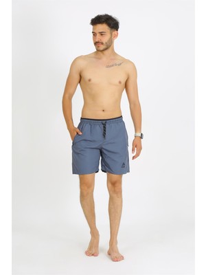 Moda Çizgi Erkek Gri Deniz Şortu 27485