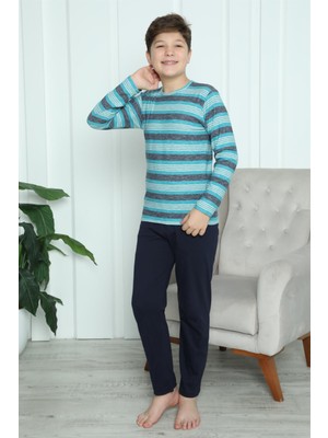 Moda Çizgi Erkek Çocuk Penye Pijama Takım 20413