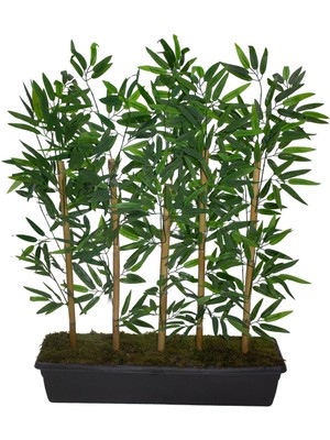 Güleç Yapay Çiçek Yapay Bambu Seperatör Antrasit Saksılı 100 cm