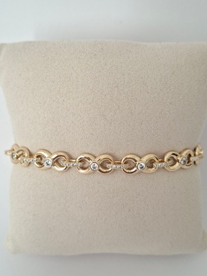 Loren Design Loren Desıgn Xupıng Gold Renk Zirkon Taşlı Vip Kuyumcu Model Bileklik