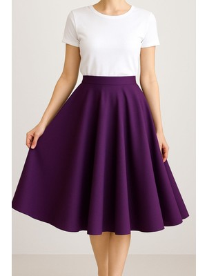 Gümüş Collection Saten Kloş Etek