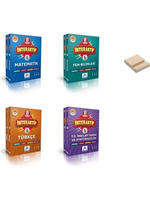 Paraf Yayınları Lgs 8. Sınıf Interaktif Matematik Fen Bilimleri Türkçe ve Inkılap Soru Kütüphanesi 4lü Set