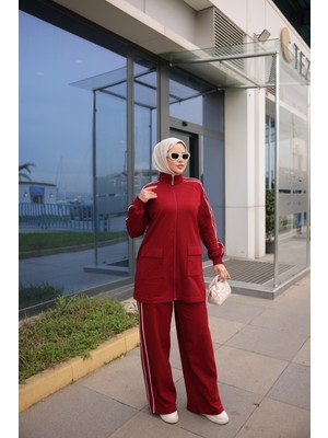 MİMİ LUXURY WEAR Kadın Tesettür Eşofman Takımı Fermuarlı & Alt Üst Takım 525