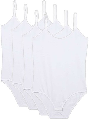ModaSize 4 Adet Ip Askılı Kadın Çıtçıtlı Body Beyaz