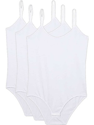 ModaSize 3 Adet Ip Askılı Kadın Çıtçıtlı Body Beyaz