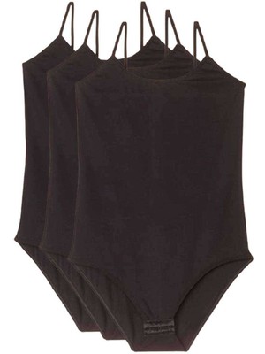 ModaSize 3 Adet Ip Askılı Kadın Çıtçıtlı Body Siyah