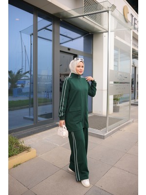 MİMİ LUXURY WEAR Kadın Tesettür Eşofman Takımı Fermuarlı & Alt Üst Takım 525