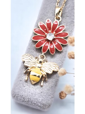 Serenity Papatya Arı Figür Çelik Kolye