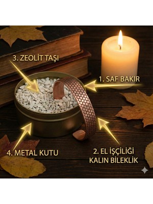 Neefy Doğanın Zarafeti ve Ustalığın Buluşması: Saf Bakır El Işi Bileklik & Zeolit Taşı Hediye Seti