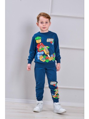 Ideal Sepet- Yeni Sezon Leegoo Desenli 2 Ip Şardonlu %100 Pamuk Erkek Çocuk Eşofman Takımı 3-10 Yaş