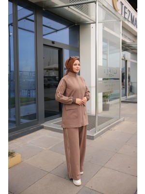MİMİ LUXURY WEAR Kadın Tesettür Eşofman Takımı Fermuarlı & Alt Üst Takım 525