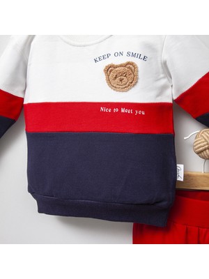 Erkek Çocuk 1-2-3-4 Yaş Nakışlı Alt-Üst Ikili Takım %100 Pamuk