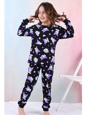 Isobel Kuromi Baskılı %100 Pamuk Siyah Pijama Takımı