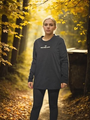 ModaSize Unisex Bisiklet Yaka Uzun Kollu T-Shirt - Siyah