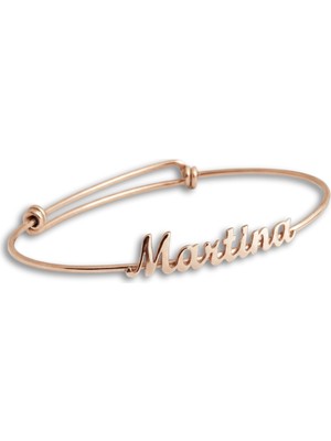 Parmas Design Isimli Kişiye Özel Ayarlanabilir 925 Ayar Gümüş Bilezik