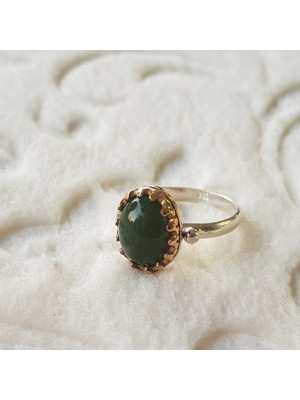 Canka Akik Taşlı El İşi Gümüş Yüzük